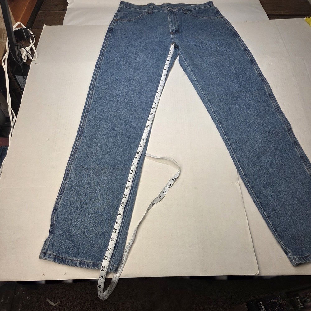 Rustler Jeans Men's 34x34 Denim Regular Fit Straight Leg Blue Wash Heavy Weight - Picture 5 of 12